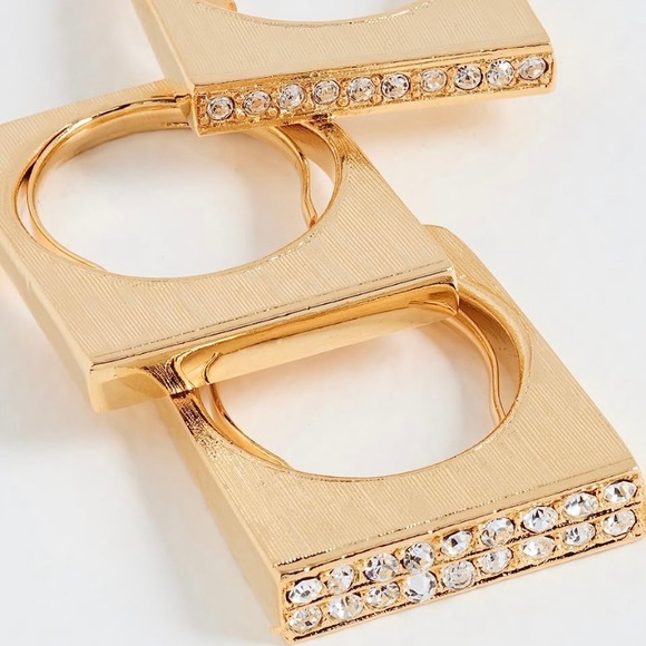 Kenneth Jay Lane 3pc. Gold & Crystal Unique Ring Set - Picture 11 of 14